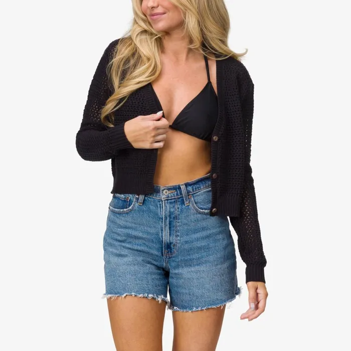 Women Reef Hoodies Sweaters and Jackets Mika Knit Cardigan Caviar Women Reef Hoodies Sweaters and Jackets Mika Knit Cardigan Caviar