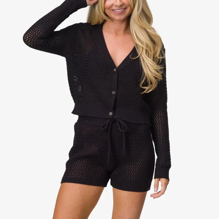 Women Reef Hoodies Sweaters and Jackets Mika Knit Cardigan Caviar Women Reef Hoodies Sweaters and Jackets Mika Knit Cardigan Caviar