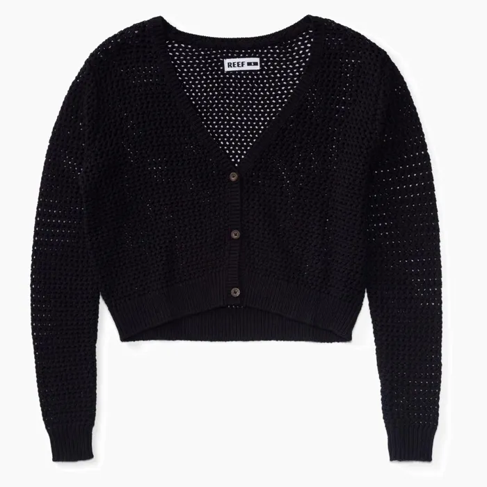 Women Reef Hoodies Sweaters and Jackets Mika Knit Cardigan Caviar Women Reef Hoodies Sweaters and Jackets Mika Knit Cardigan Caviar