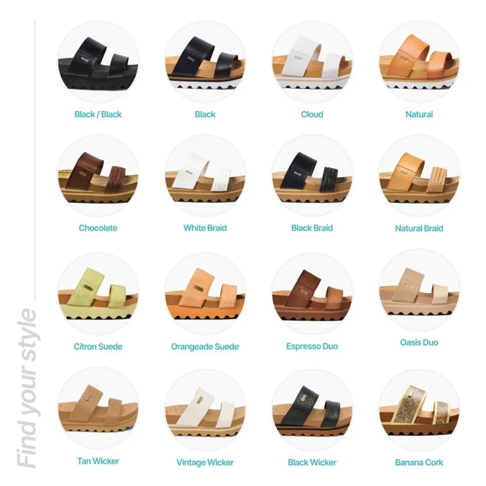 Women Reef Sandals Cushion Vista Hi Banana Cork Women Reef Sandals Cushion Vista Hi Banana Cork