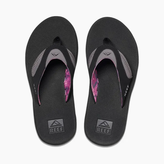 Women Reef Sandals Fanning Blackgrey Women Reef Sandals Fanning Blackgrey