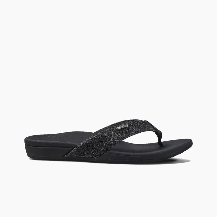 Women Reef Sandals OrthoSpring Blackblack Glitter