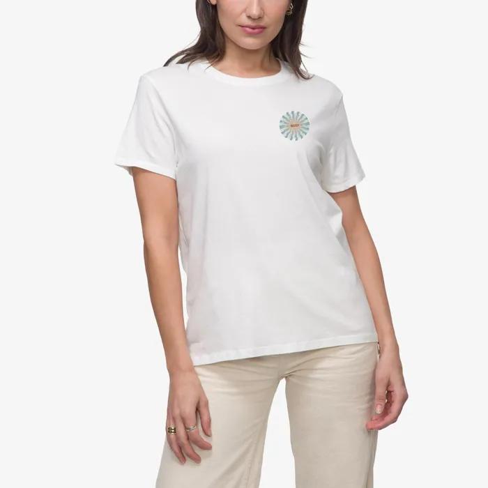 Women Reef TShirts Tanks and Dresses Ayesunrays Short Sleeve Tee Bright White