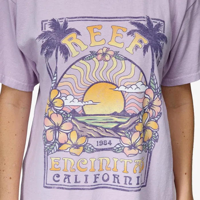 Women Reef TShirts Tanks and Dresses Boyfriend Tee Lavendar Frost