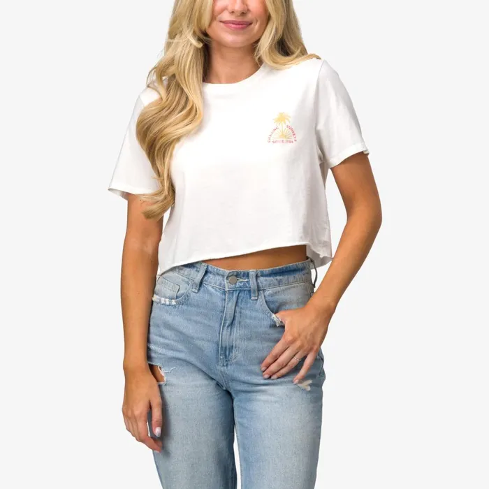 Women Reef TShirts Tanks and Dresses Crew Life Crop Tee Marshmallow