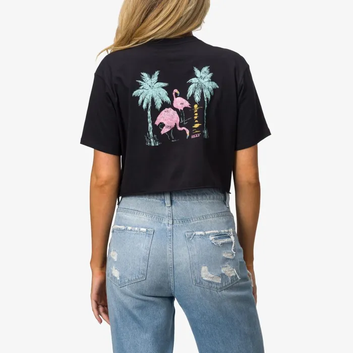 Women Reef TShirts Tanks and Dresses Flamazing Crop Tee Caviar Women Reef TShirts Tanks and Dresses Flamazing Crop Tee Caviar