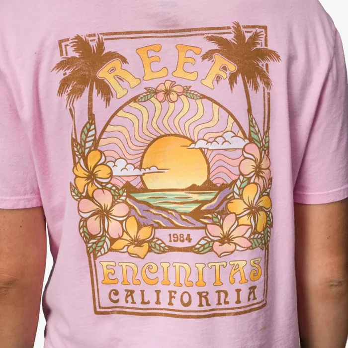 Women Reef TShirts Tanks and Dresses Super Crop Tee Pink