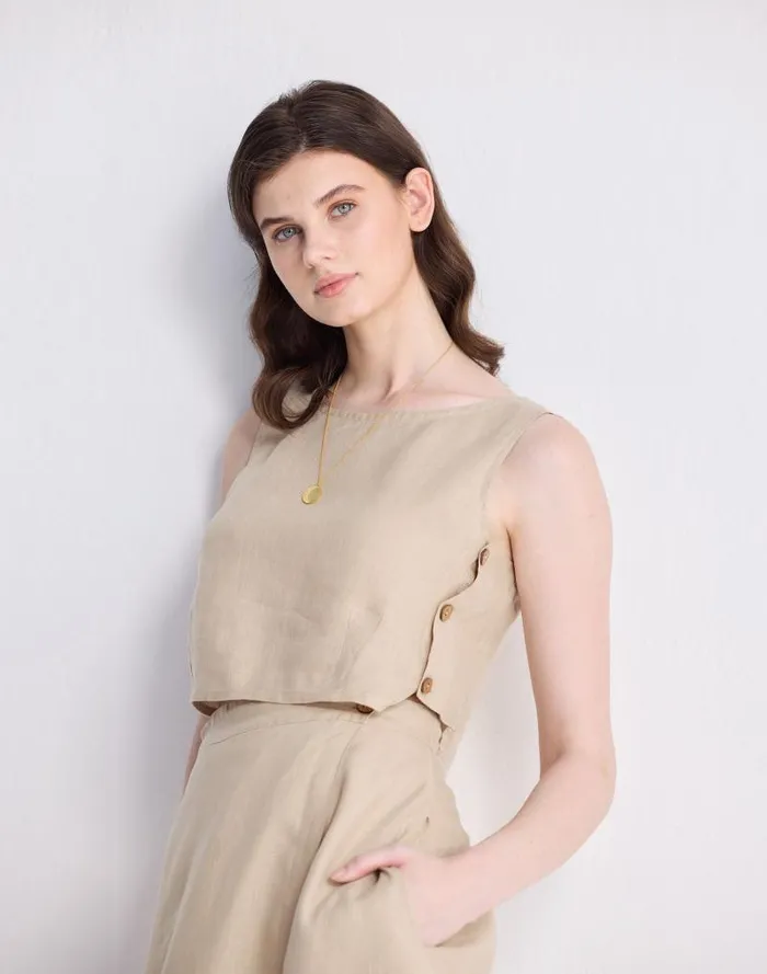 Women Reistor Boxy 100 Hemp Crop Top In Neutral Beige Beige Madewell Tops and Shirts