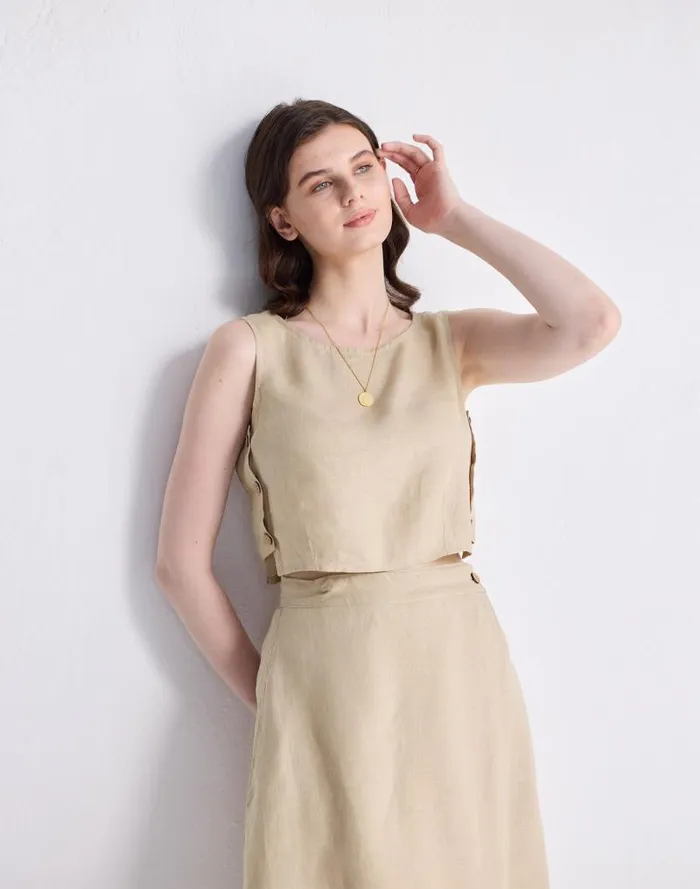 Women Reistor Boxy 100 Hemp Crop Top In Neutral Beige Beige Madewell Tops and Shirts