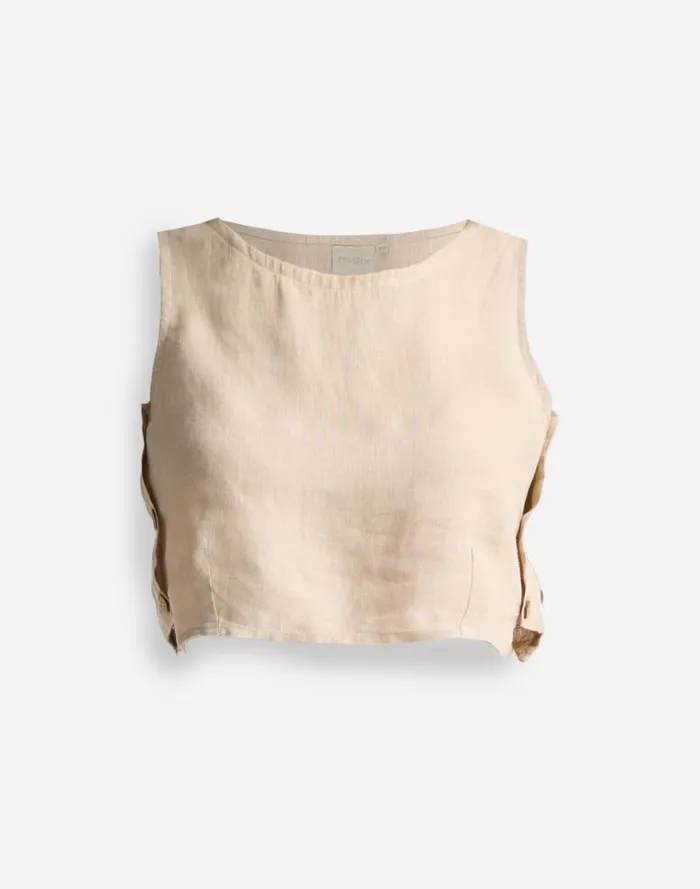 Women Reistor Boxy 100 Hemp Crop Top In Neutral Beige Beige Madewell Tops and Shirts