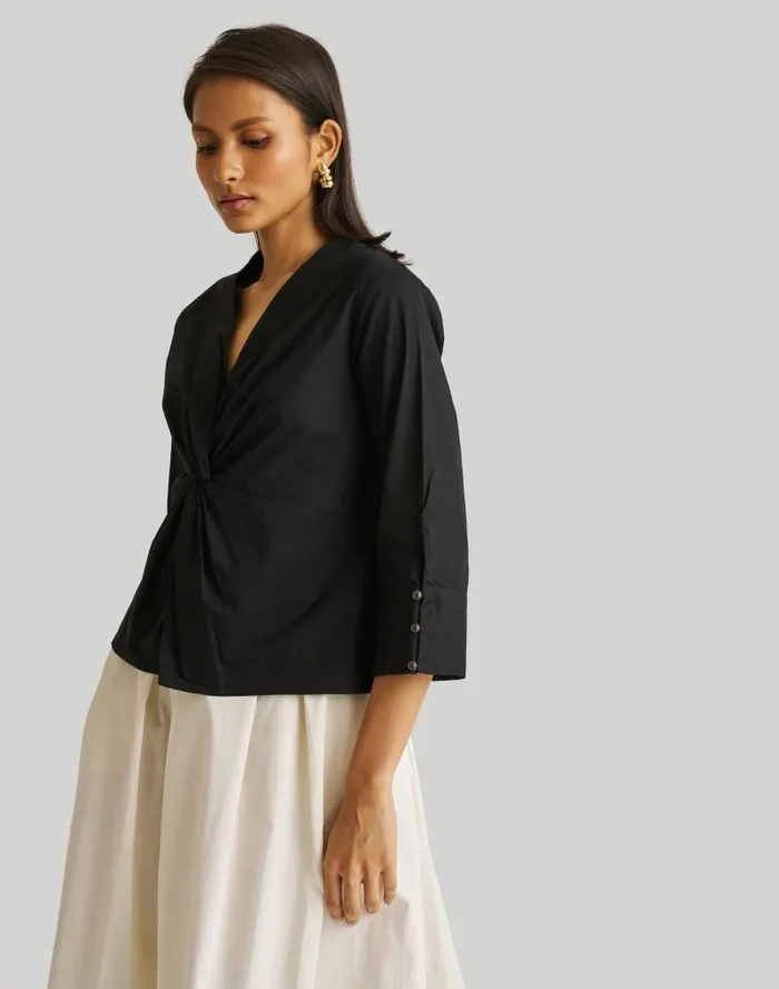 Women Reistor Front Twist Top Black Madewell Tops and Shirts