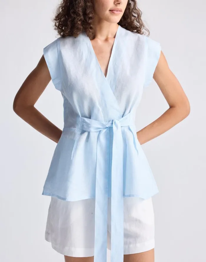 Women Reistor Power Moves Hemp Short Sleeve Top In Blue Light Blue Madewell Tops and Shirts