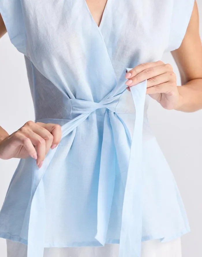 Women Reistor Power Moves Hemp Short Sleeve Top In Blue Light Blue Madewell Tops and Shirts