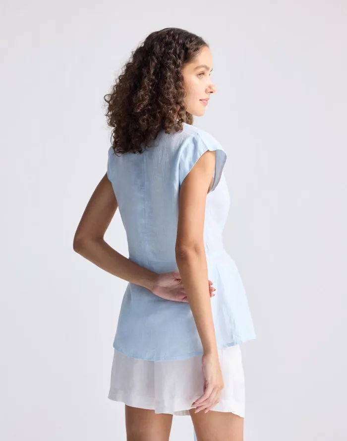 Women Reistor Power Moves Hemp Short Sleeve Top In Blue Light Blue Madewell Tops and Shirts