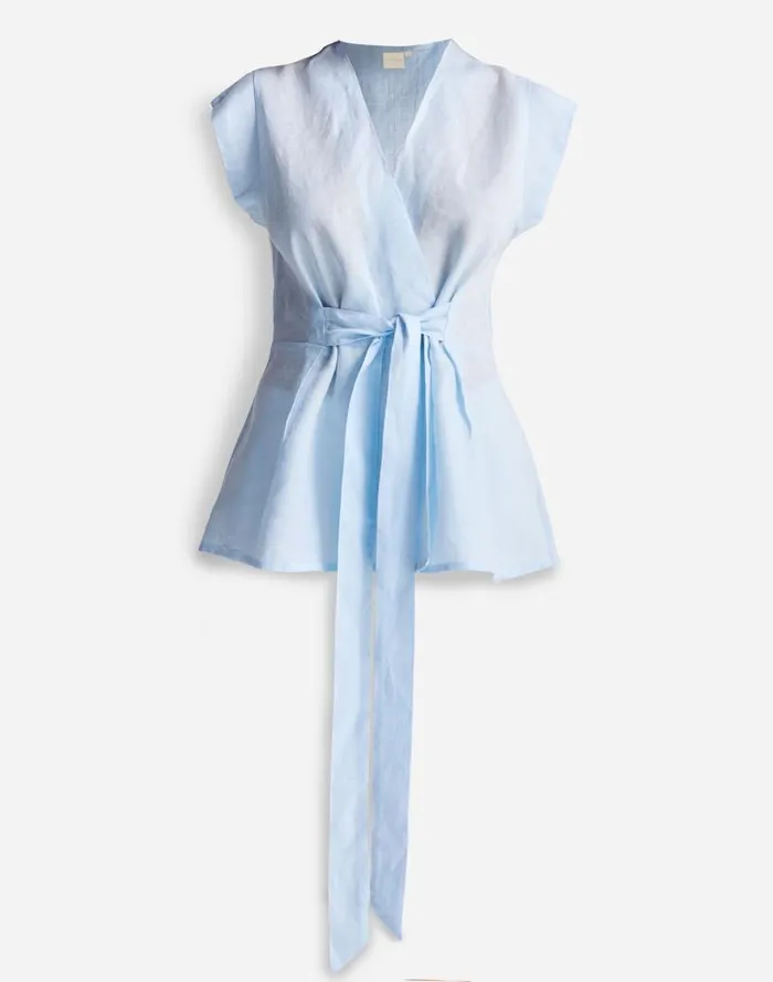 Women Reistor Power Moves Hemp Short Sleeve Top In Blue Light Blue Madewell Tops and Shirts