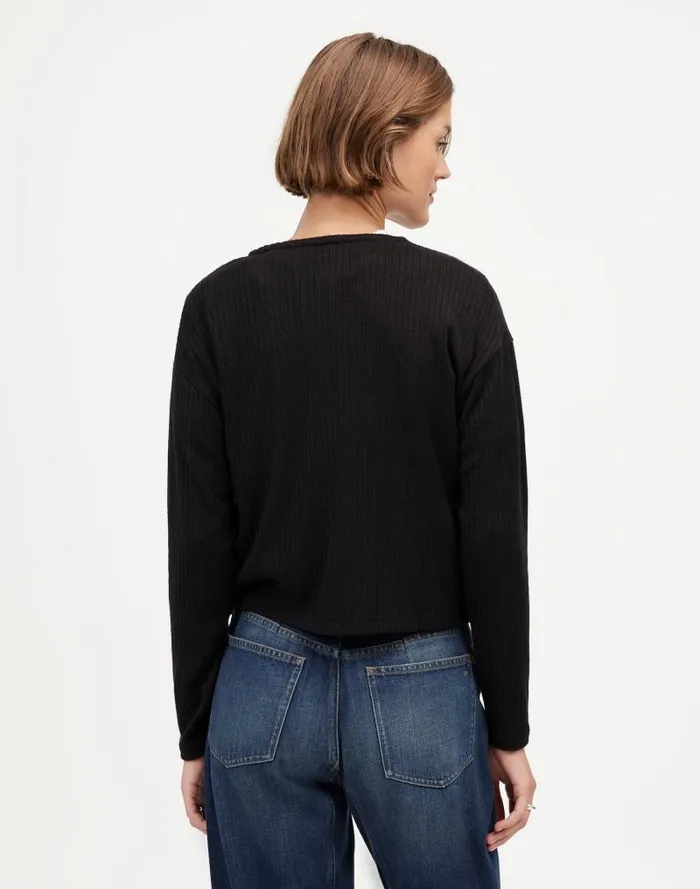 Women Relaxed ButtonFront Cardigan Jet Black Madewell Tees