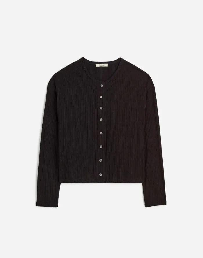 Women Relaxed ButtonFront Cardigan Jet Black Madewell Tees
