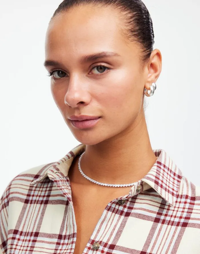 Women Relaxed StraightHem ButtonUp Shirt In Plaid Alabaster Madewell Tops and Shirts Women Relaxed StraightHem ButtonUp Shirt In Plaid Alabaster Madewell Tops and Shirts