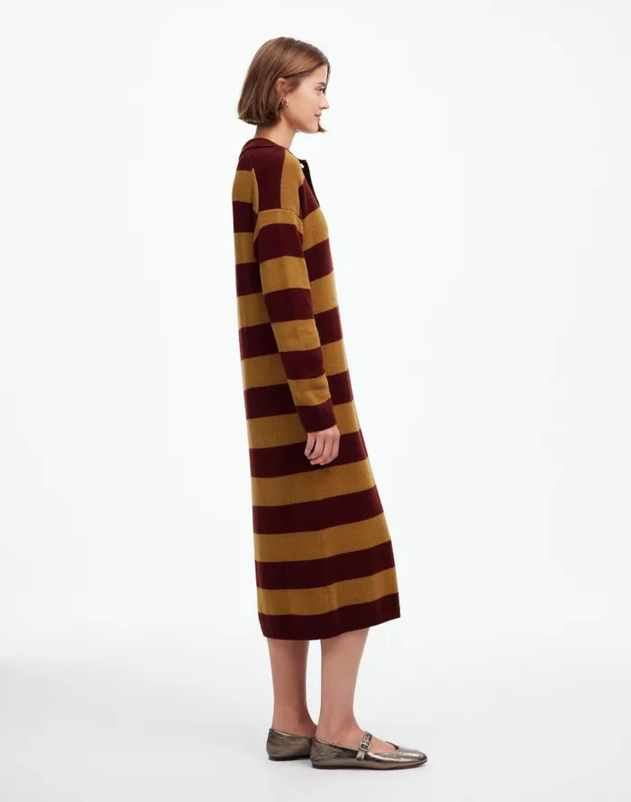 Women Relaxed Sweater Dress In Stripe Htr Aroma Stripe Madewell Dresses