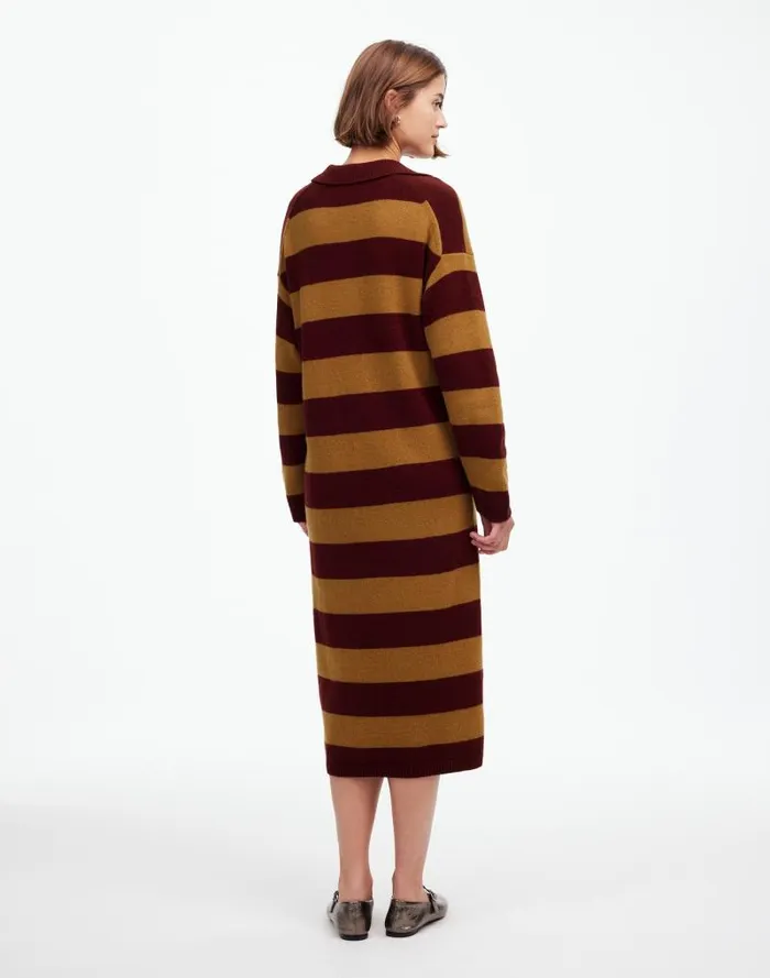 Women Relaxed Sweater Dress In Stripe Htr Aroma Stripe Madewell Dresses