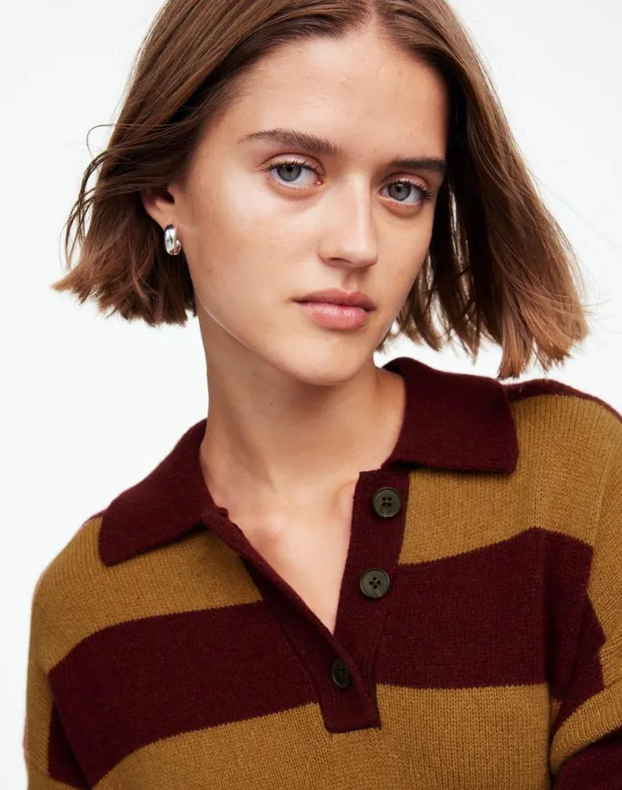 Women Relaxed Sweater Dress In Stripe Htr Aroma Stripe Madewell Dresses