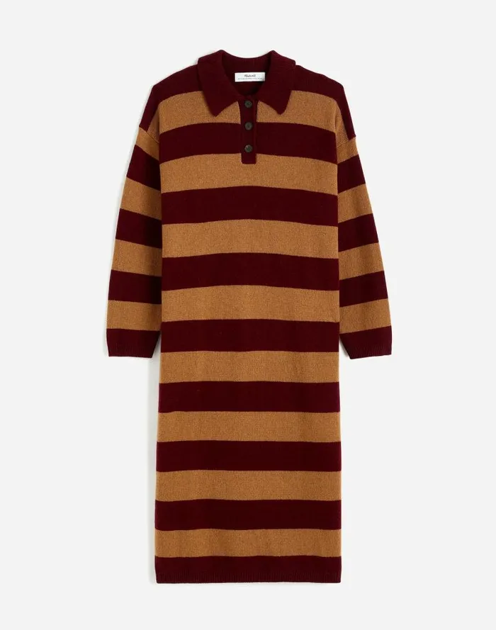 Women Relaxed Sweater Dress In Stripe Htr Aroma Stripe Madewell Dresses
