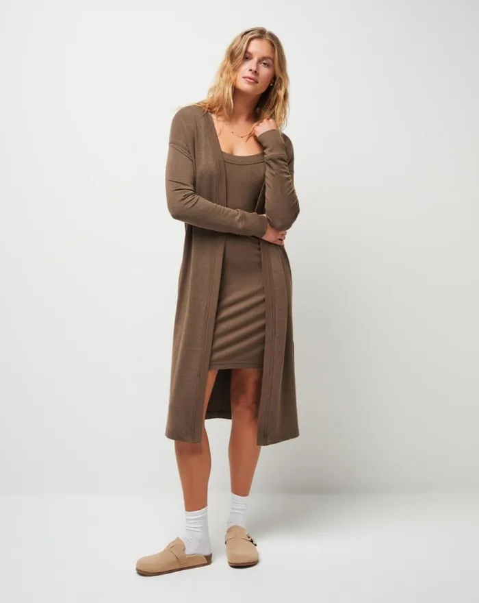 Women RESORT USE CLOUD DUSTER Heather Cocoa Brown TravisMathew Jackets