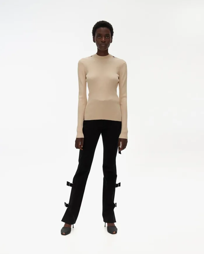 Women Ring Mockneck Muslin Helmut Lang Tops