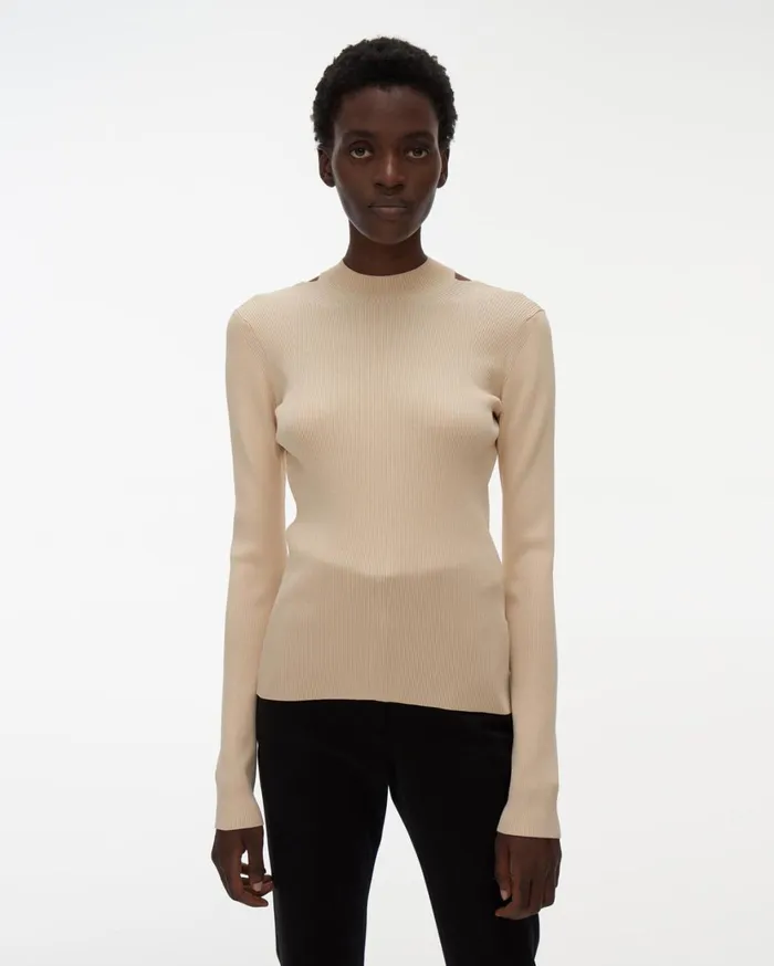 Women Ring Mockneck Muslin Helmut Lang Tops