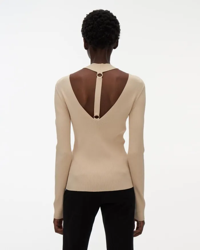 Women Ring Mockneck Muslin Helmut Lang Tops