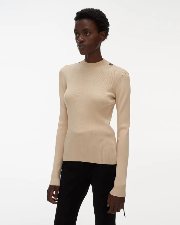 Women Ring Mockneck Muslin Helmut Lang Tops