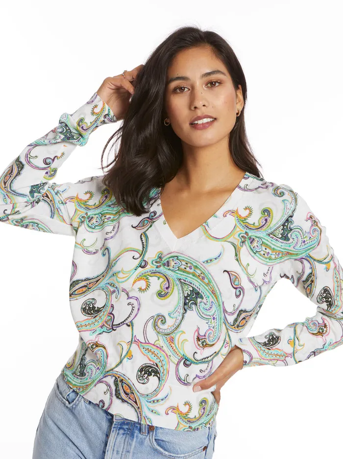 Women Robert Graham Tops EVELYN SWEATER WHITE