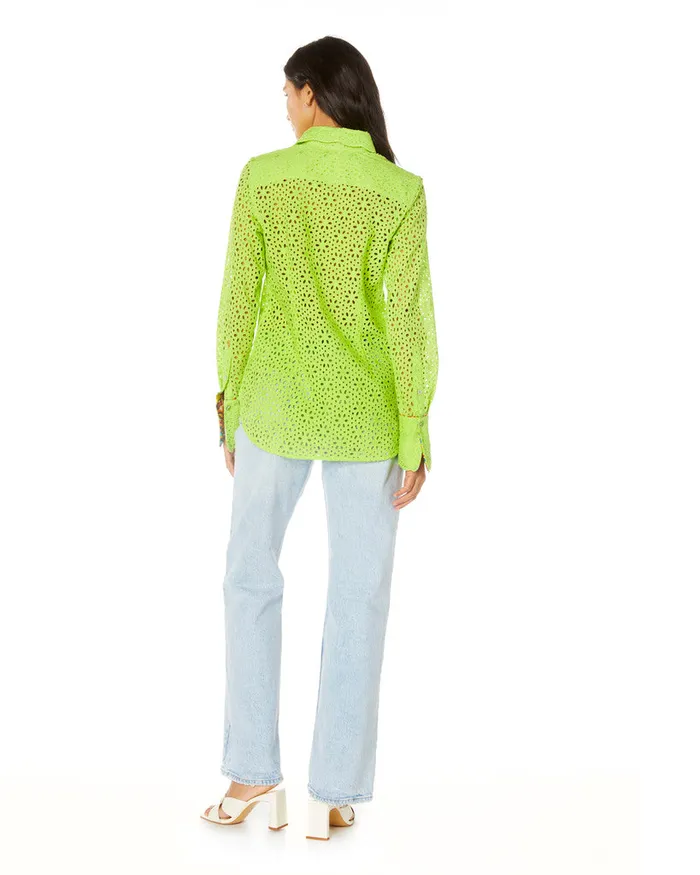Women Robert Graham Tops PRISCILLA SHIRT GREEN