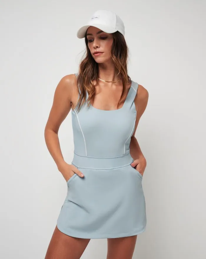 Women ROYAL TREATMENT MOVEKNIT DRESS Celestial Blue TravisMathew Dresses