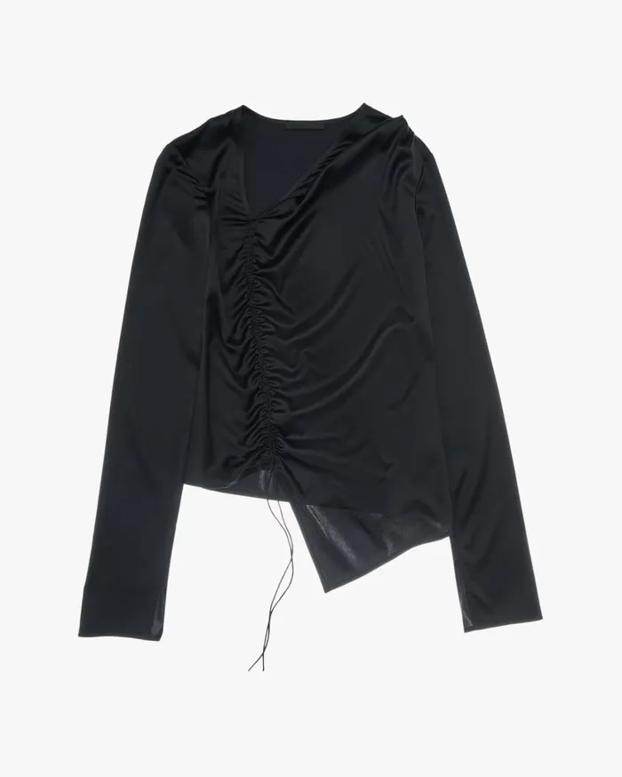 Women Ruched Top Black Helmut Lang Tops