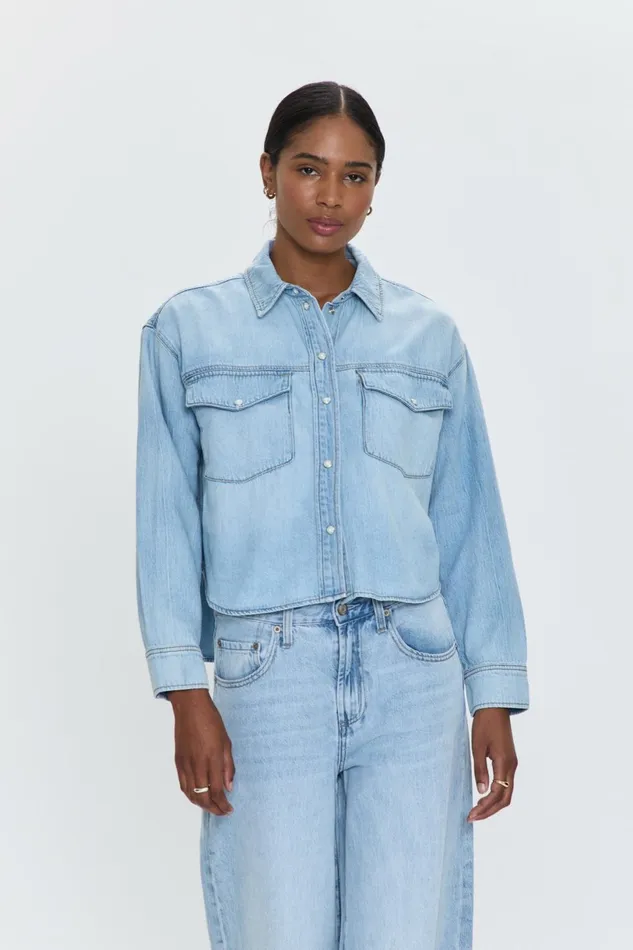 Women Sadie Classic Workwear Shirt 8211 Repeat Pistola Denim Tops