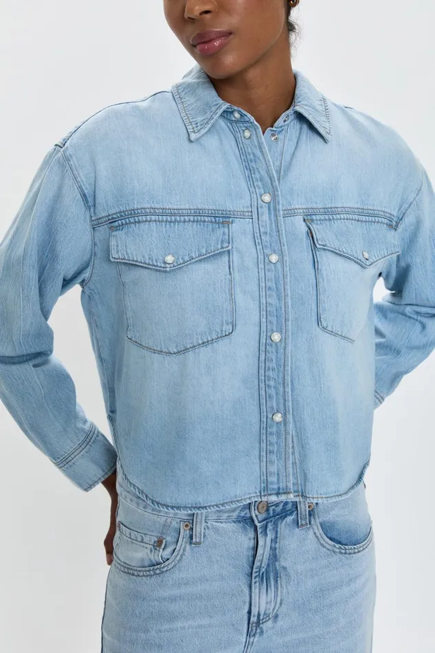 Women Sadie Classic Workwear Shirt 8211 Repeat Pistola Denim Tops