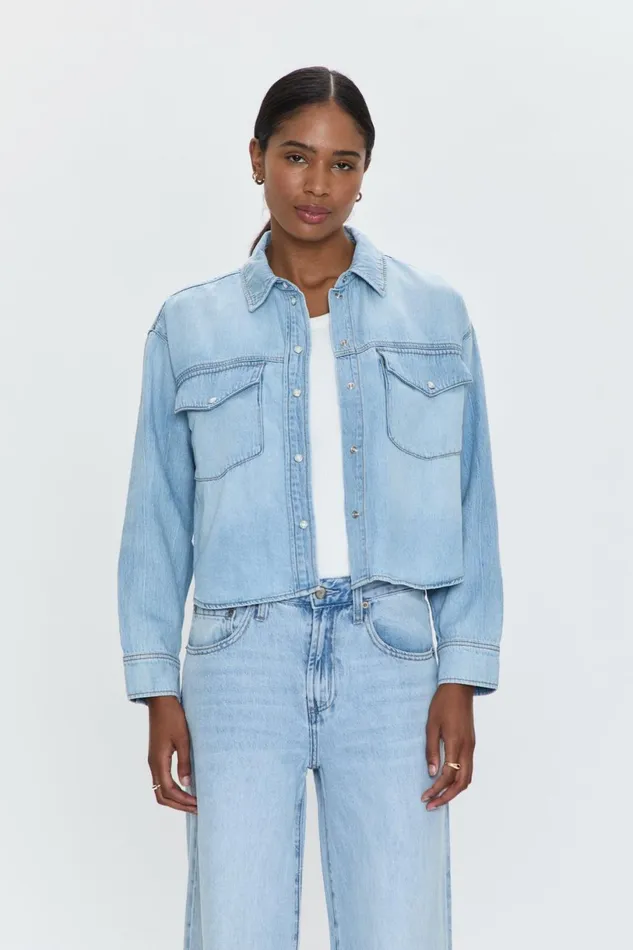 Women Sadie Classic Workwear Shirt 8211 Repeat Pistola Denim Tops