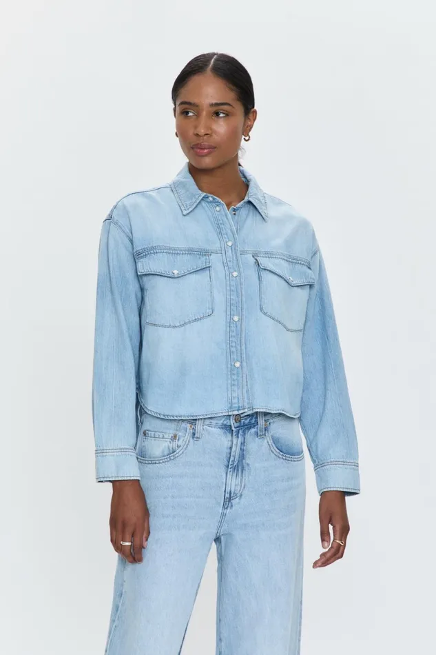 Women Sadie Classic Workwear Shirt 8211 Repeat Pistola Denim Tops