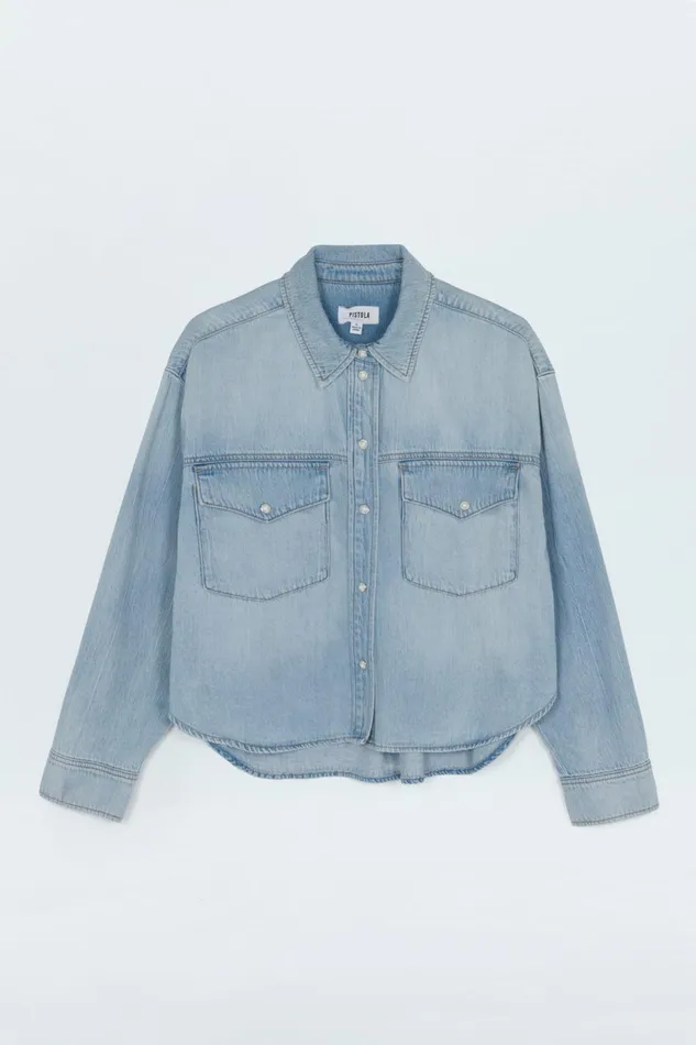 Women Sadie Classic Workwear Shirt 8211 Repeat Pistola Denim Tops