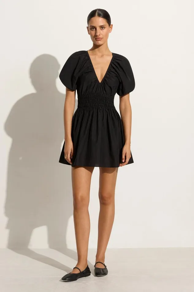 Women Salone Mini Dress Black Faithfull The Brand Dresses