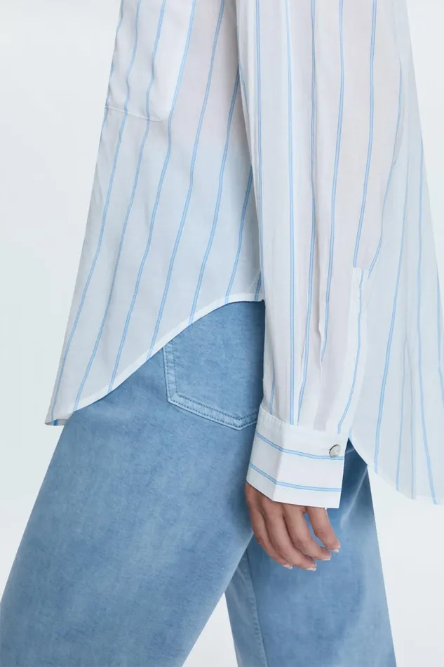 Women Samantha Shirt 8211 Frost Stripe Pistola Denim Tops