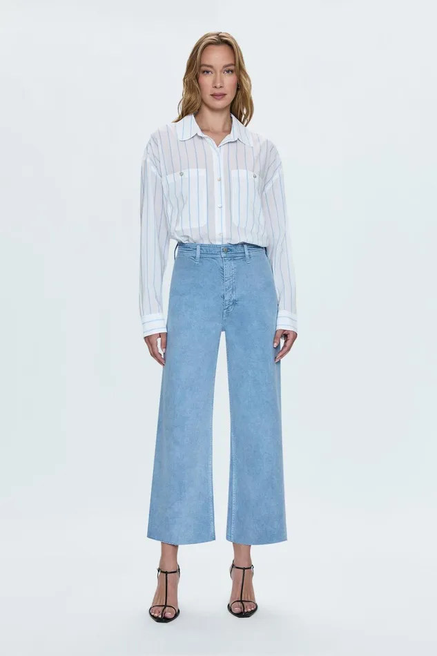 Women Samantha Shirt 8211 Frost Stripe Pistola Denim Tops