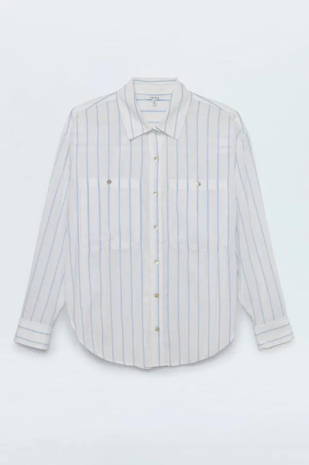 Women Samantha Shirt 8211 Frost Stripe Pistola Denim Tops