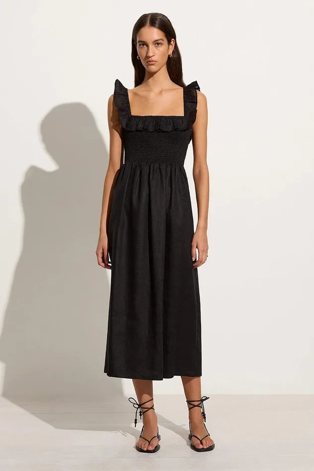 Women Sameera Midi Dress Black 8211 Final Sale Faithfull The Brand Dresses