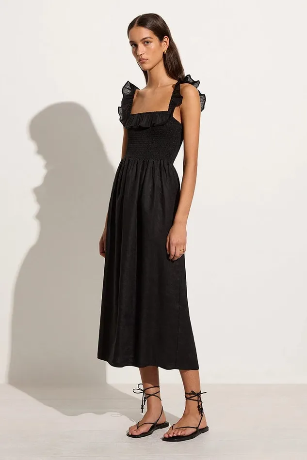 Women Sameera Midi Dress Black 8211 Final Sale Faithfull The Brand Dresses Women Sameera Midi Dress Black 8211 Final Sale Faithfull The Brand Dresses