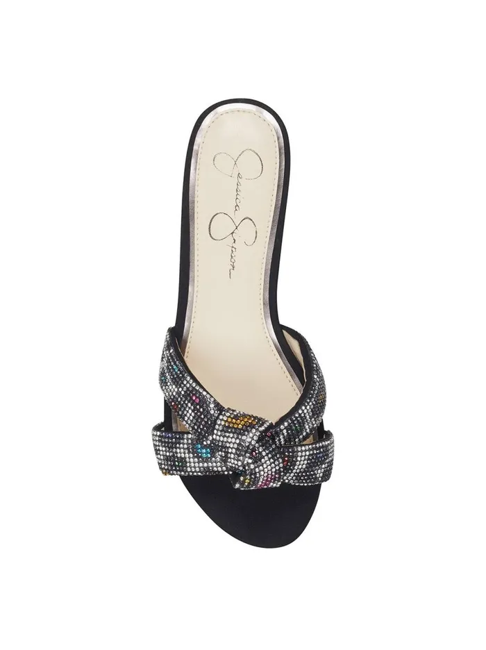 Women Sandals Jessica Simpson Alisen Sandal In Black and Rainbow Black And Rainbow