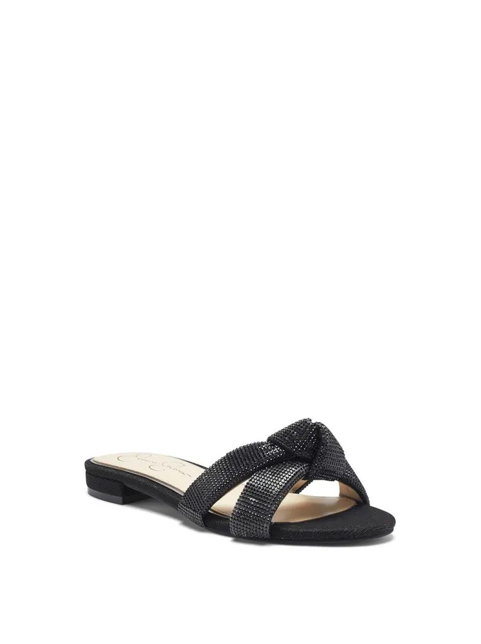 Women Sandals Jessica Simpson Alisen Sandal In Black Textured Black