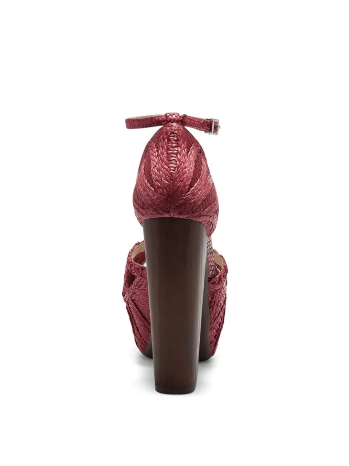 Women Sandals Jessica Simpson Dessie Platform Sandal In Red Heart On Fire Rattan