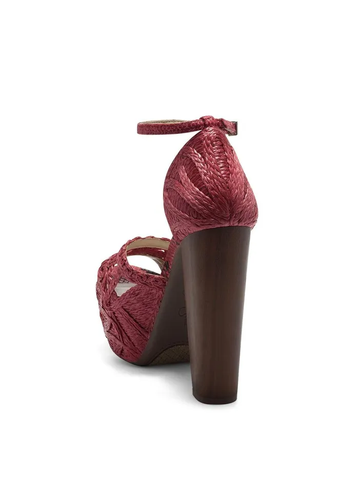 Women Sandals Jessica Simpson Dessie Platform Sandal In Red Heart On Fire Rattan